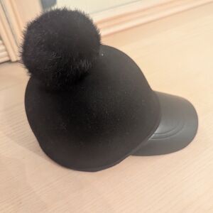 Black Cap with Pom Pom